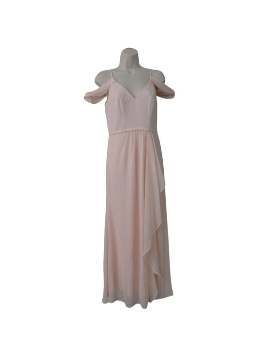 Celebrate DB Studio Dresses & Skirts - Celebrate DB Studio Cascading Off Shoulder Pink Formal Gown Dress Size 0 Wedding